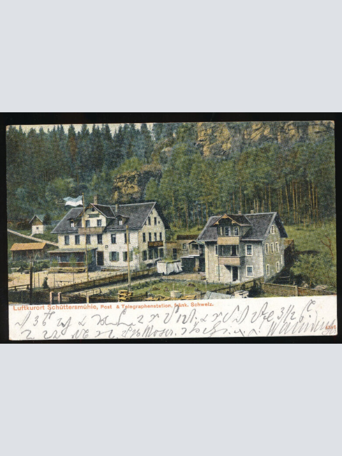 AK von der Schüttersmühle mit Telegraphenstation Bayern (3960)