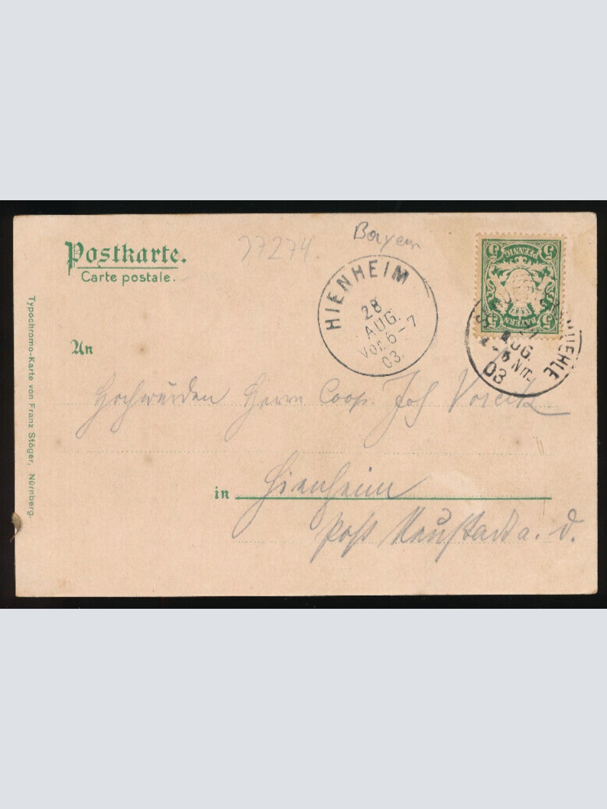 AK von der Schüttersmühle mit Telegraphenstation Bayern (3960)