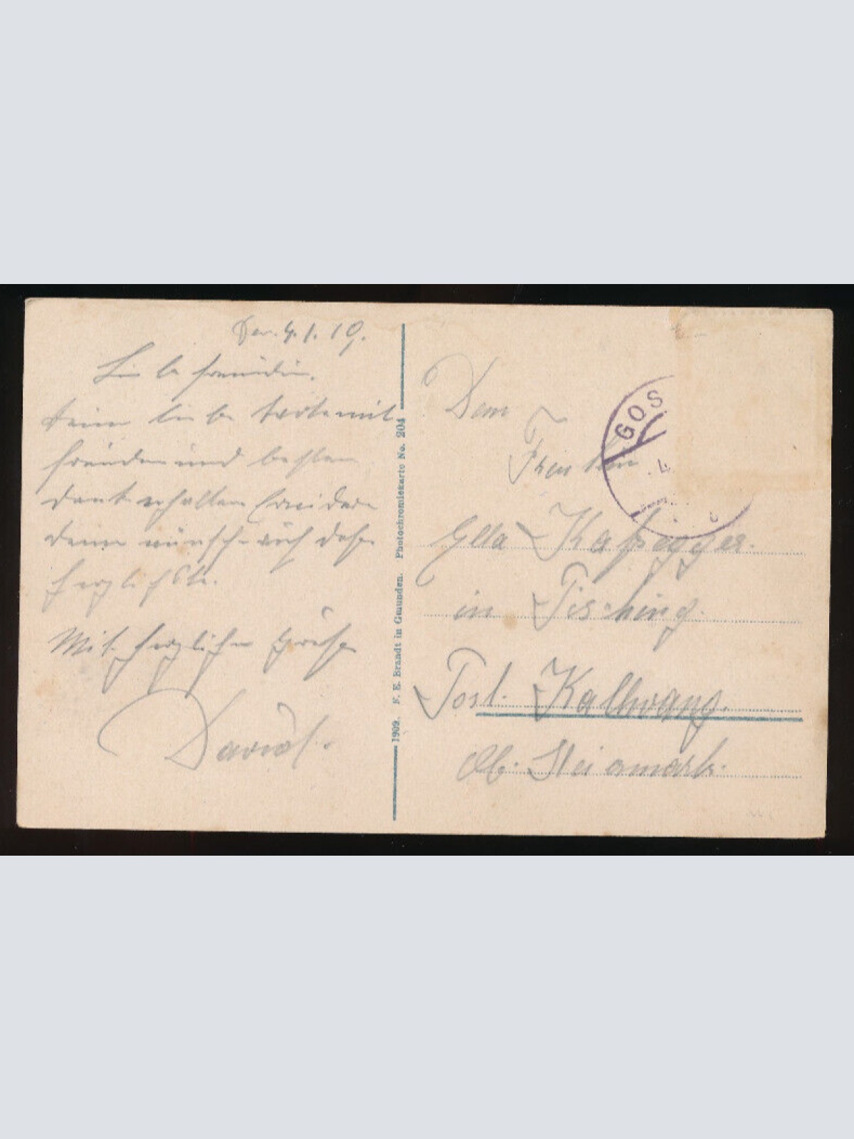 AK aus Gosau mit dem Stuhlgebirge Oberösterreich (3915)