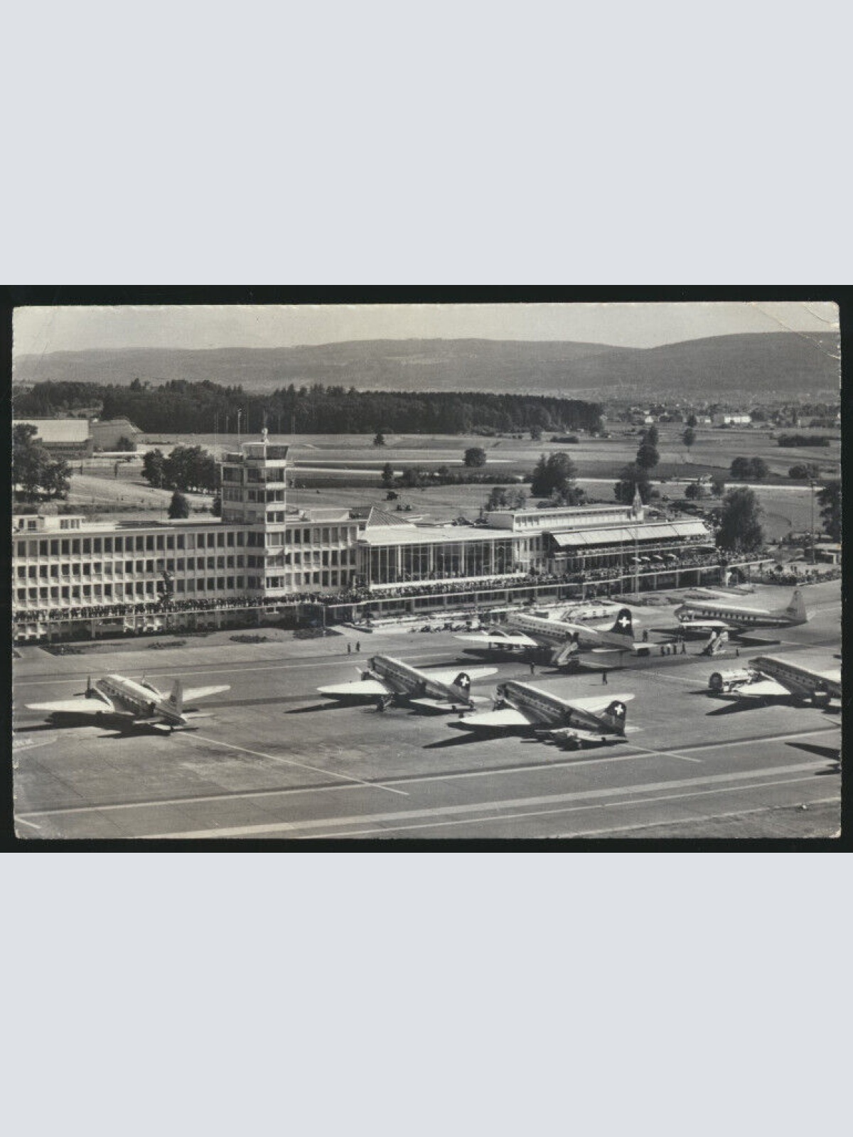 AK aus Zürich - Kloten mit Flugahfen und Flugzeug Kanton - Zürich Schweiz (3749)