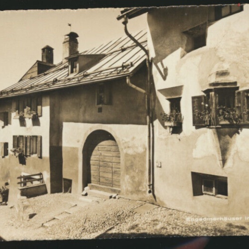 AK aus Pontresina Engadinerhäuser Kanton - Graubünden Schweiz (3747)