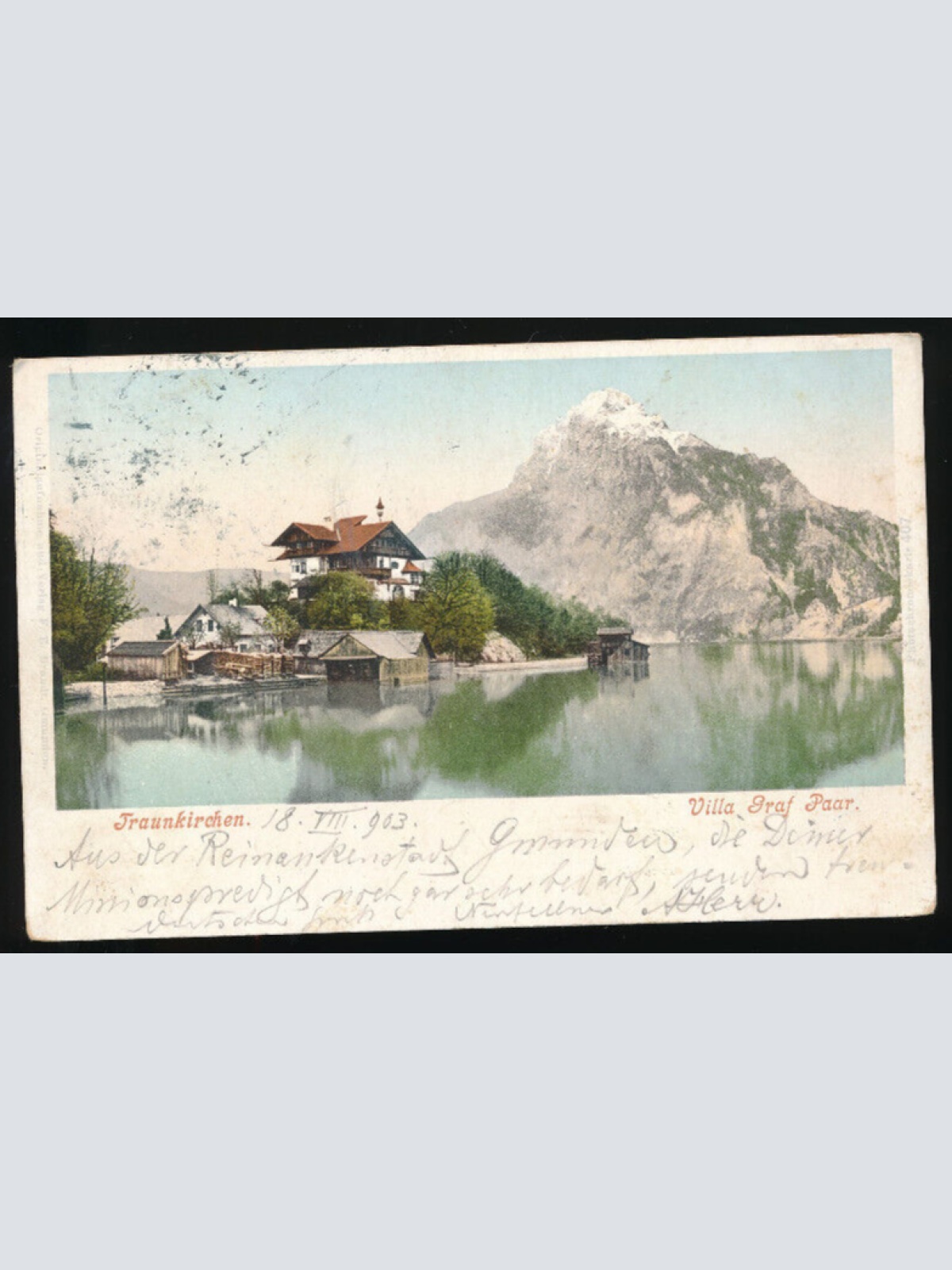 AK aus Traunkirchen mit Villa Graf Paar Oberösterreich (3689)