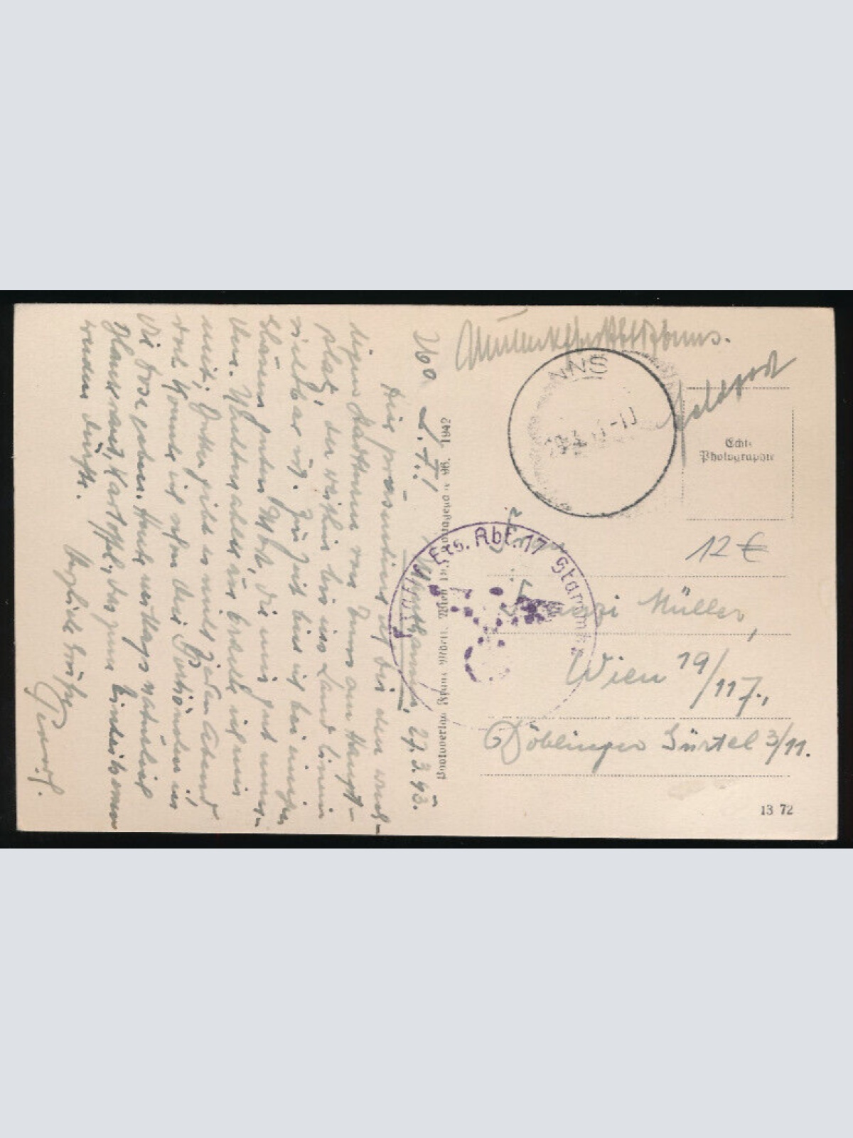 AK aus Enns mit A.H. platz und Stadtturm Oberösterreich (4327)