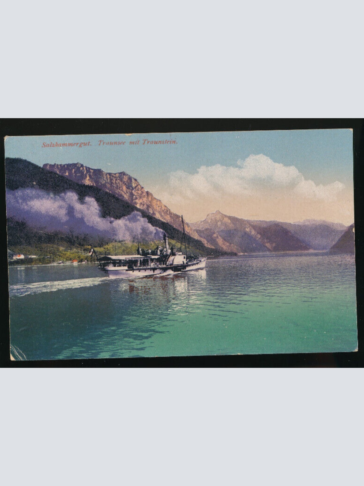 AK vom Traunsee mit Dampfer bei Ebensee Oberösterreich (3696)