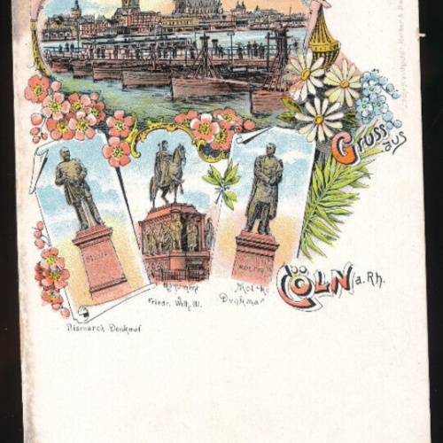 Litho - Karte gruss aus Cöln - Köln Nordrhein - Westfalen (4050)