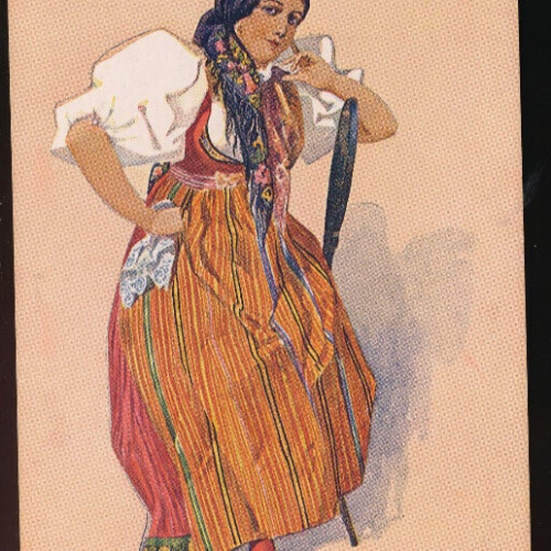 Künstler- Karte von K. Simunka Ungarische Tracht, Devce Domazlicka (4386)