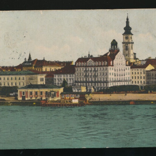 AK aus Linz an der Donau Landungsplatz der Dampfschiffe Oberösterreich (4121)