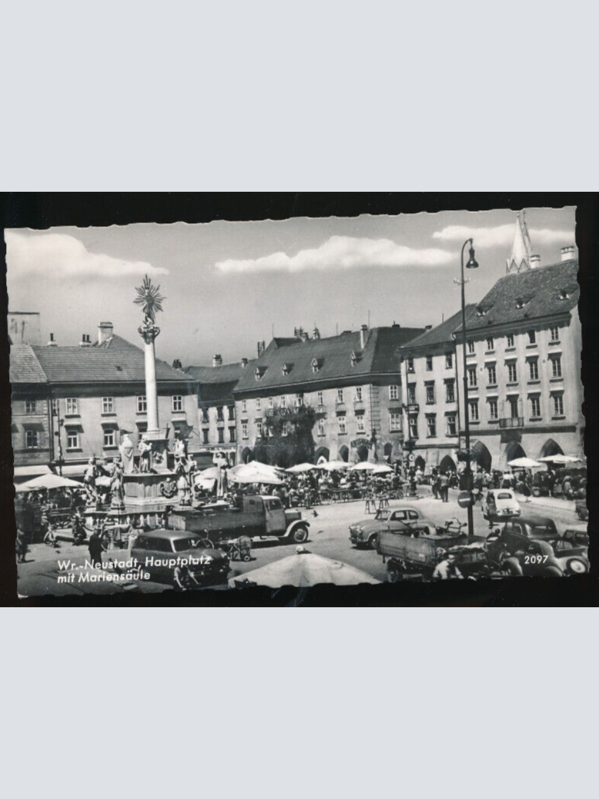 AK aus Wr. Neustadt Hauptplatz mit Mariensäule Niederösterreich (4070)