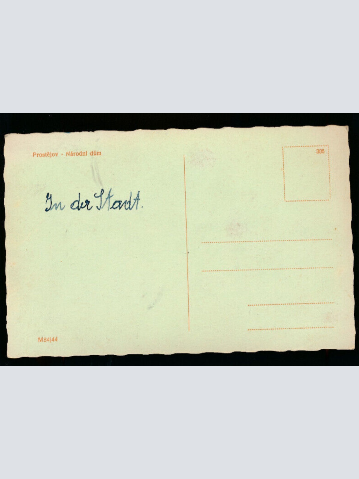 AK aus Prostejov Narodni dum Tschechoslowakei (4080)