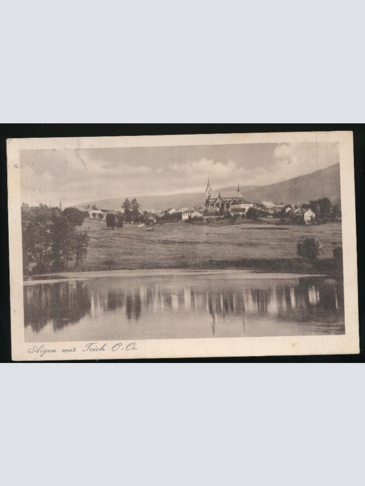 AK aus Aigen mit Teich Oberösterreich (4167)