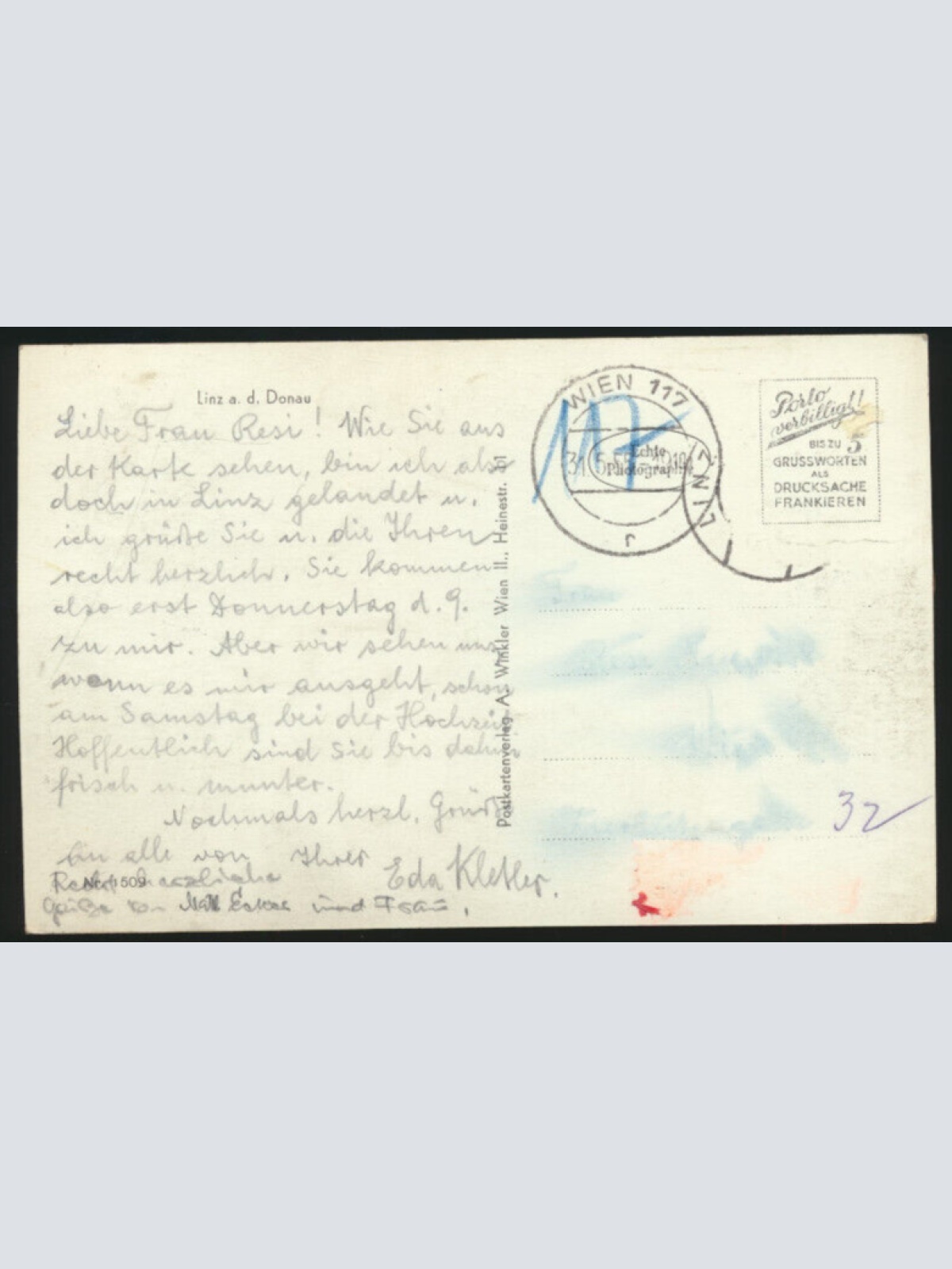 AK aus Linz an der Donau mit Dampfer Oberösterreich (4203)