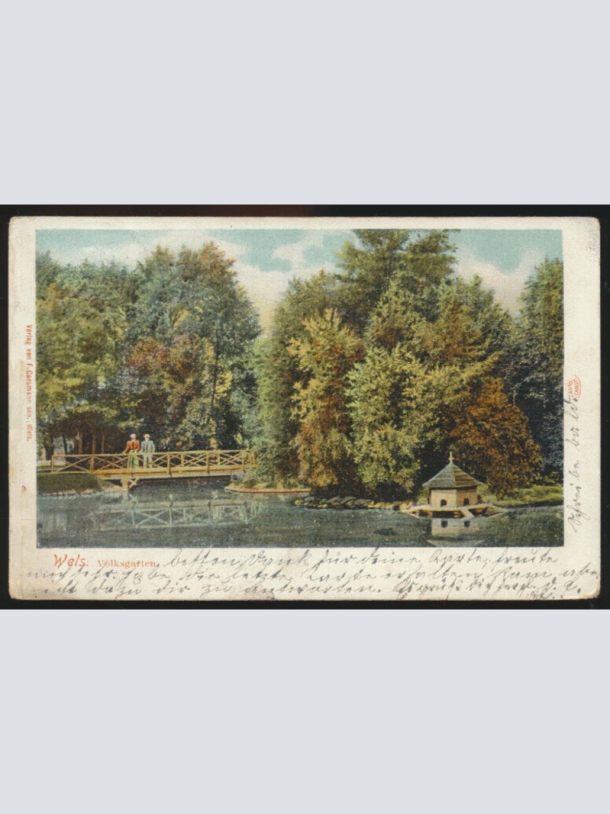 AK aus Wels Volksgarten Oberösterreich (4202)