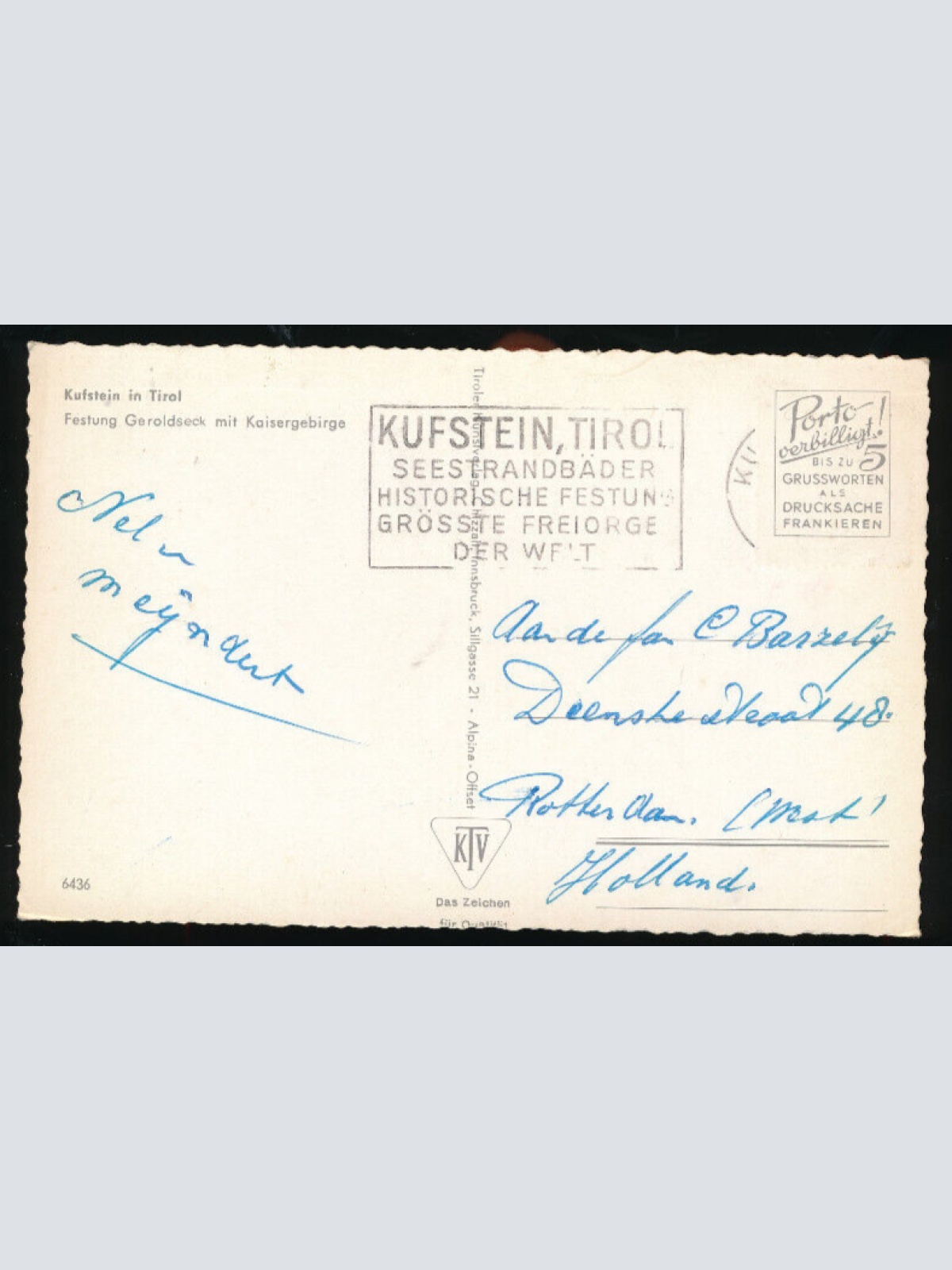 AK aus Kufstein mit Kaisergebirge Tirol (4582)