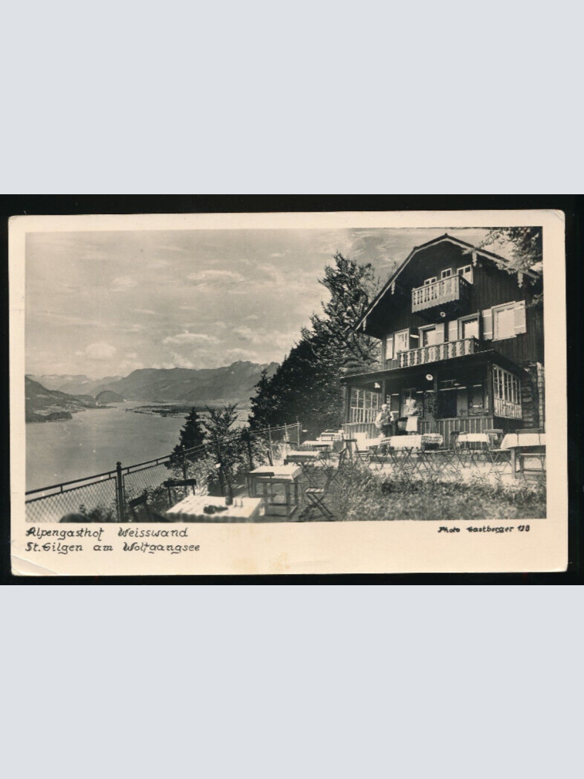 AK aus St. Gilgen am Wolfgangsee mit Alpengasthof Weisswand Salzburg (4568)