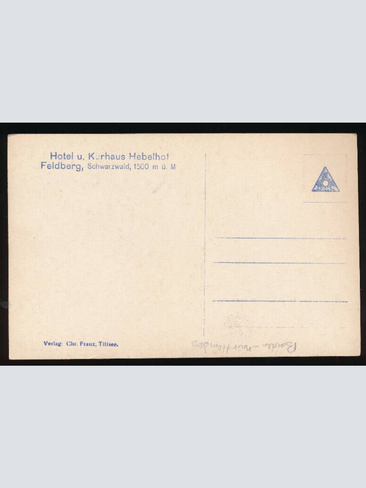AK aus Feldberg mit Hebelhof Villa Liseli Baden - Württemberg (4643)