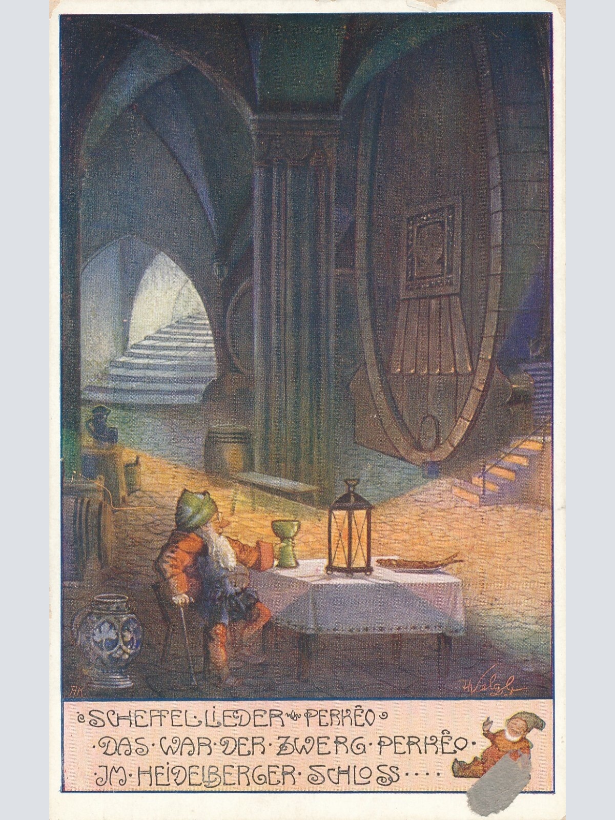 AK, Scheffel Lieder, Das war der Zwerg Perkeo im Heidelberger Schloss (S478)