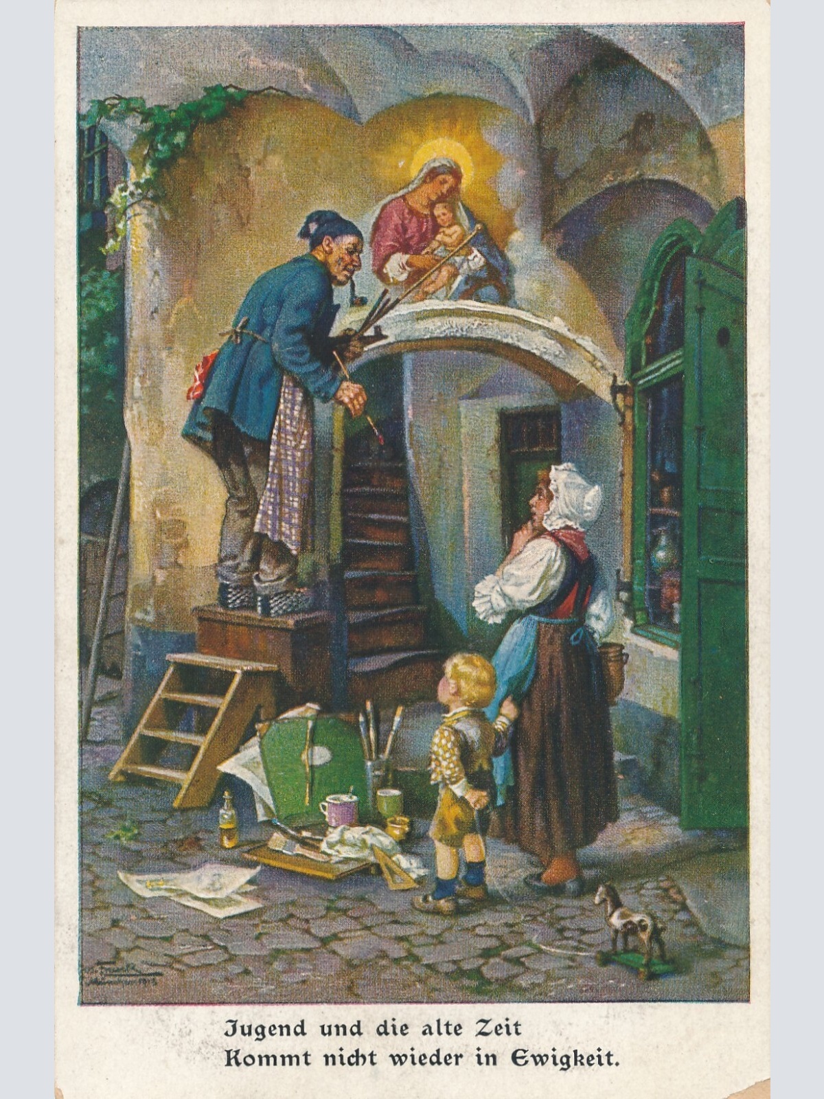 AK, J. Frank, Die gute alte Zeit, Beschauliche Arbeit (S468)