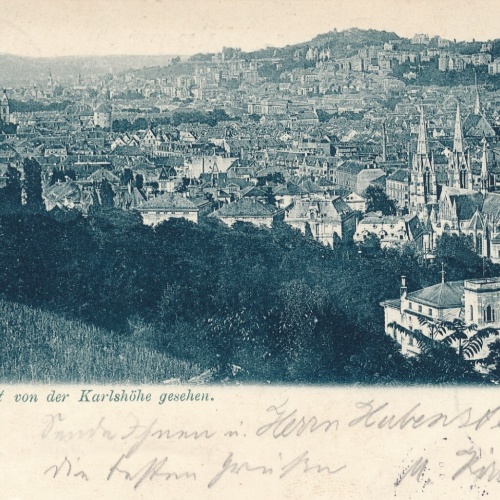 AK, Stuttgart von der Karlshöhe gesehen, Baden-Württemberg, Deutschland (S487)