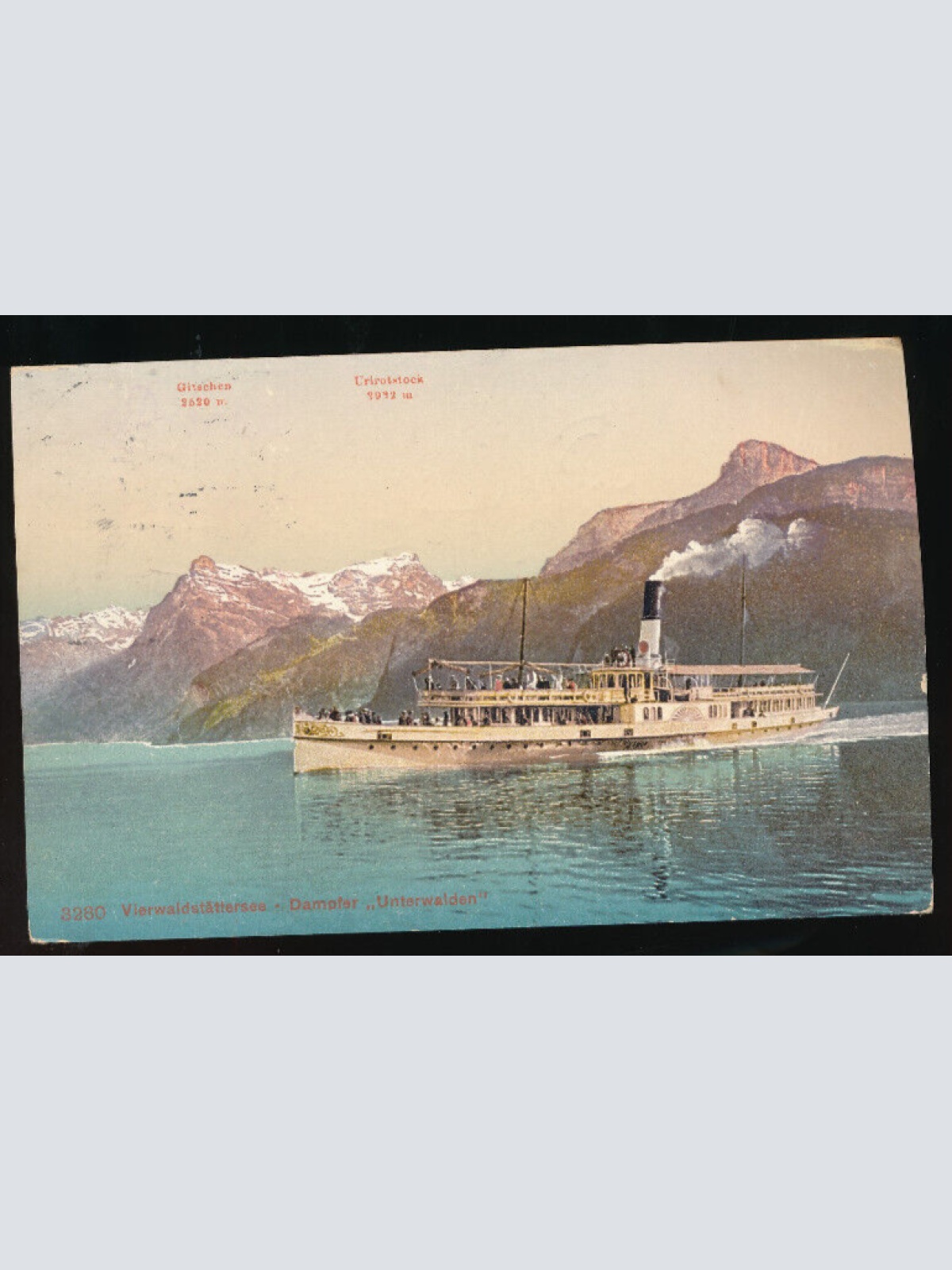 AK vom Vierwaldstättersee mit Dampfer Unterwalden Schweiz (4707)