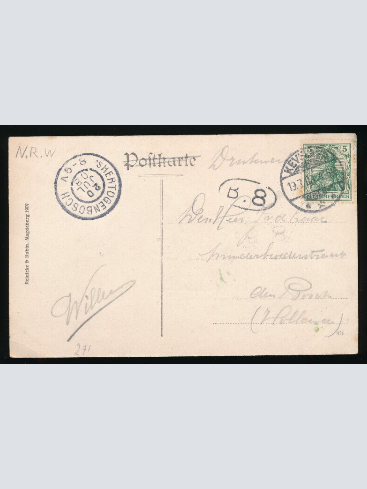 AK aus Kevelaer mit Pfarrkirche Nordrhein - Westalen (4692)