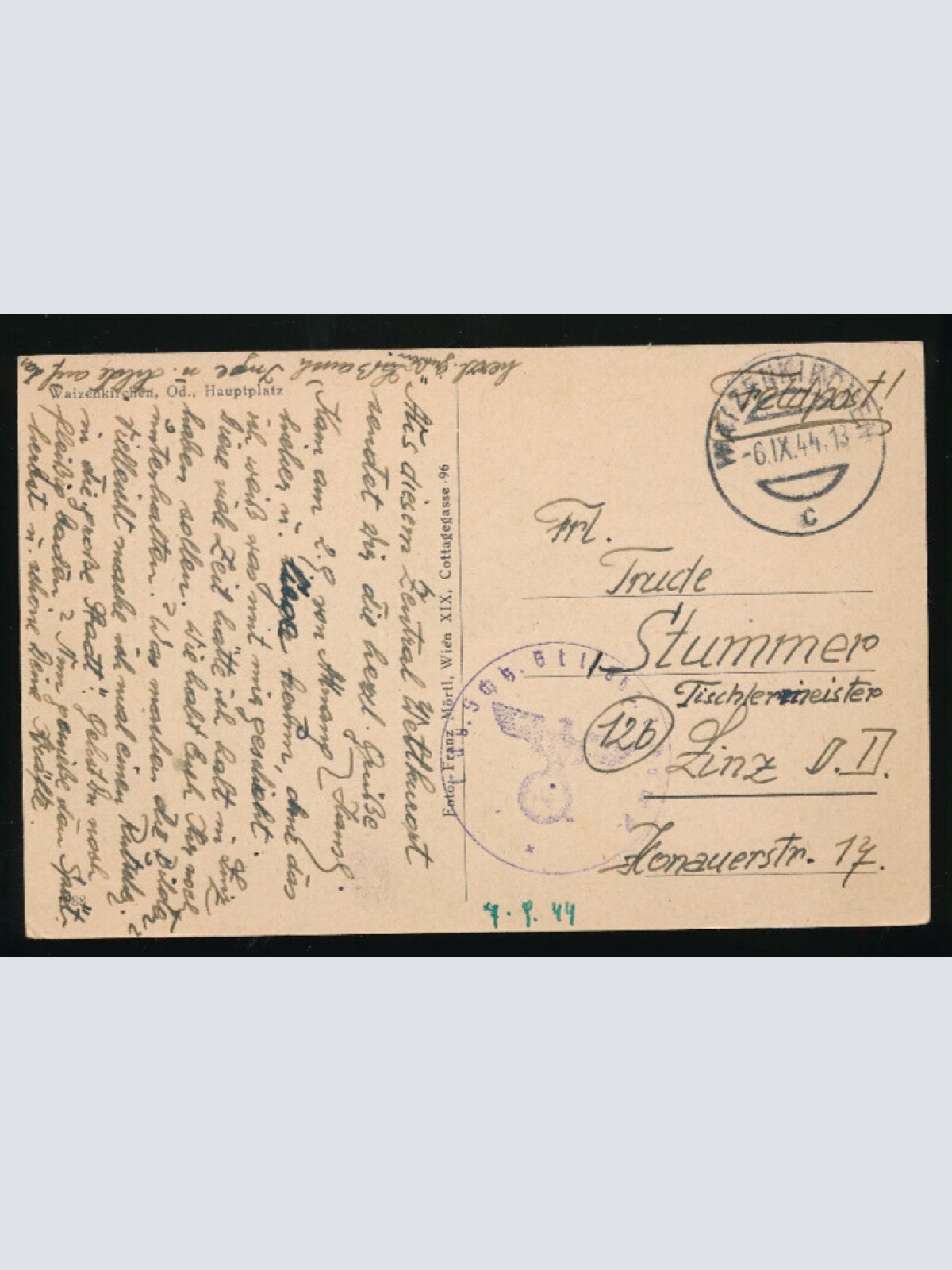 AK aus Waizenkirchen Hauptplatz Oberösterreich (4442)