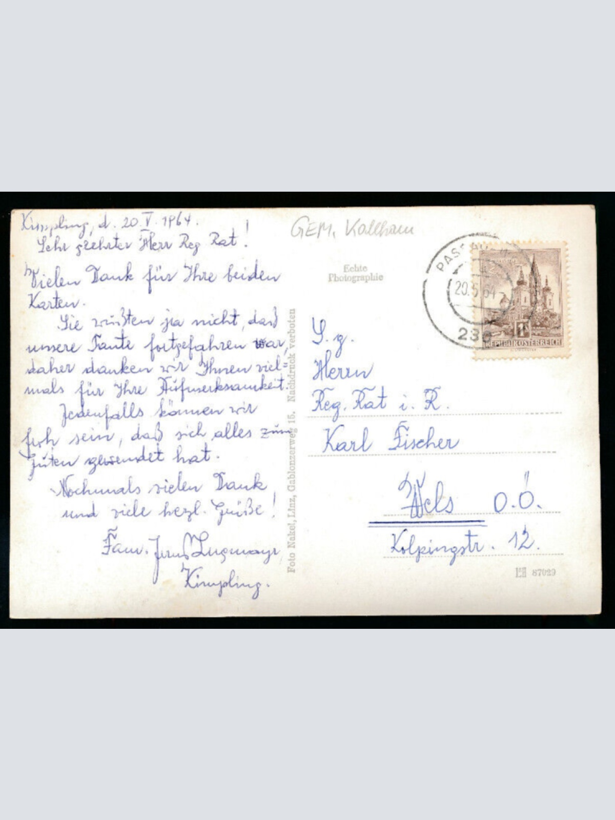 AK aus Kimpling Fliegeraufnahme Oberösterreich (4418)