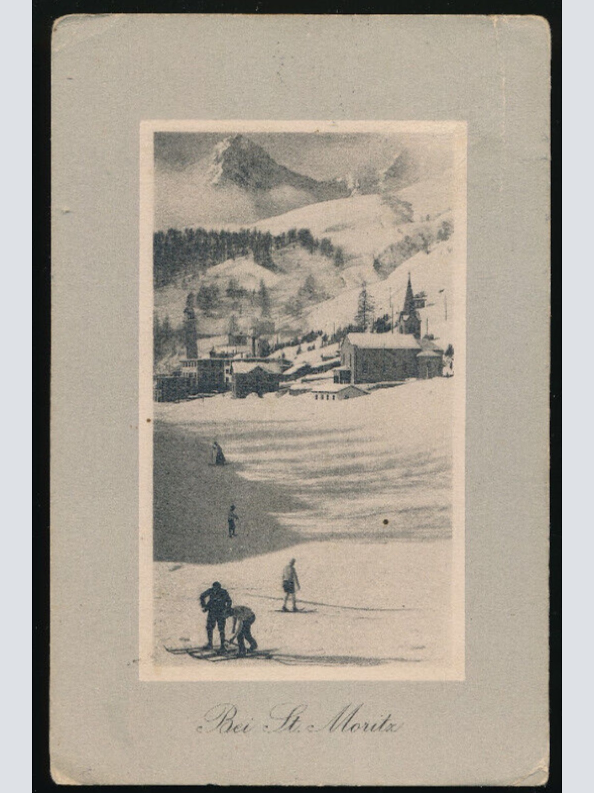 AK aus St.Moritz Skifahrer Schweiz (4508)