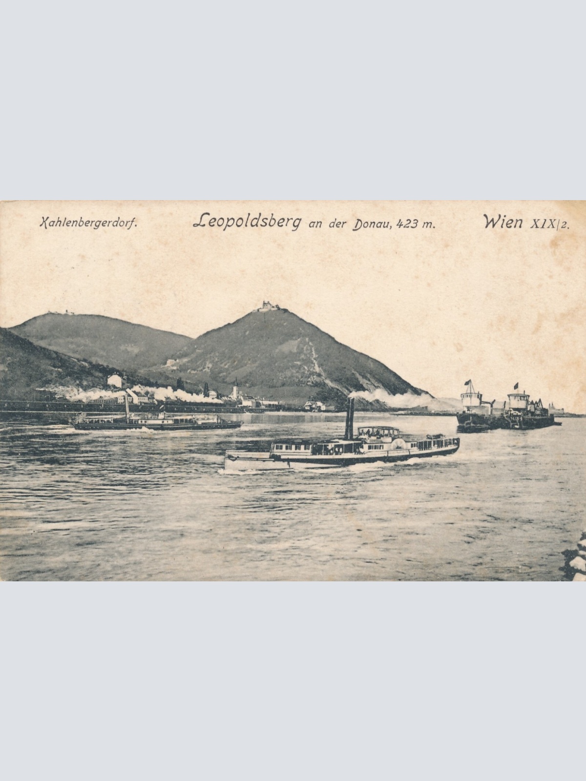 AK, Kahlenbergerdorf, Leopoldsberg an der Donau, Wien, Dampfer (S581)