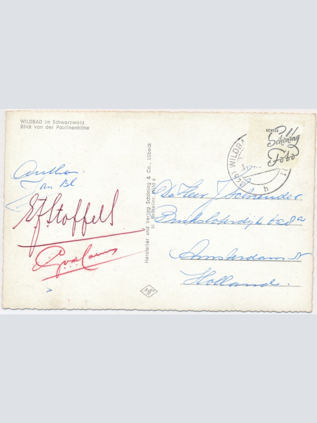 AK, Wildbad im Schwarzwald, Blick von der Paulinenhöhe, Baden-Württemberg (S539)