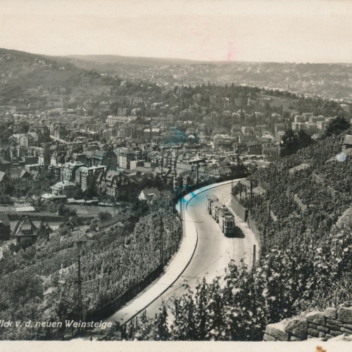 AK, Stuttgart - Blick v. d. neuen Weinsteige, Baden-Württemberg (S538)