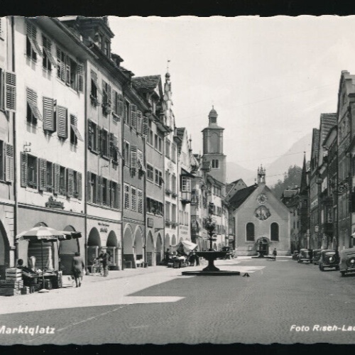 AK aus Feldkirch mit Oldtimer Alte - Autos Vorarlberg (4479)