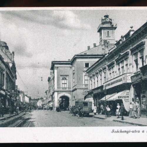 AK aus Miskolc Szechenyi-utca a szinhazzal Ungarn (4239)