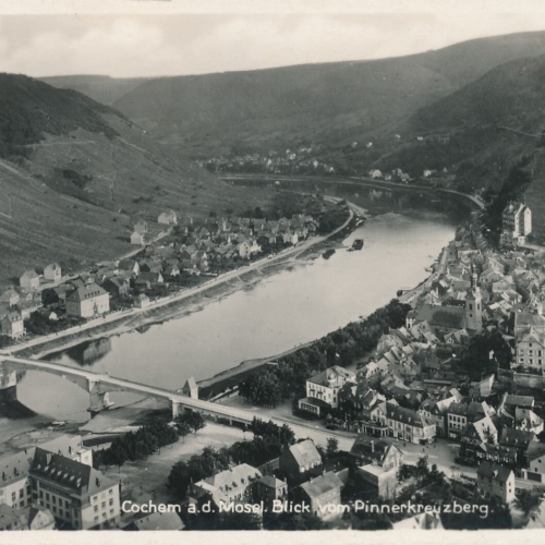 AK, Cochem an der Mosel, Blick vom Pinnerkreuzberg, Rheinland-Pfalz (S548)