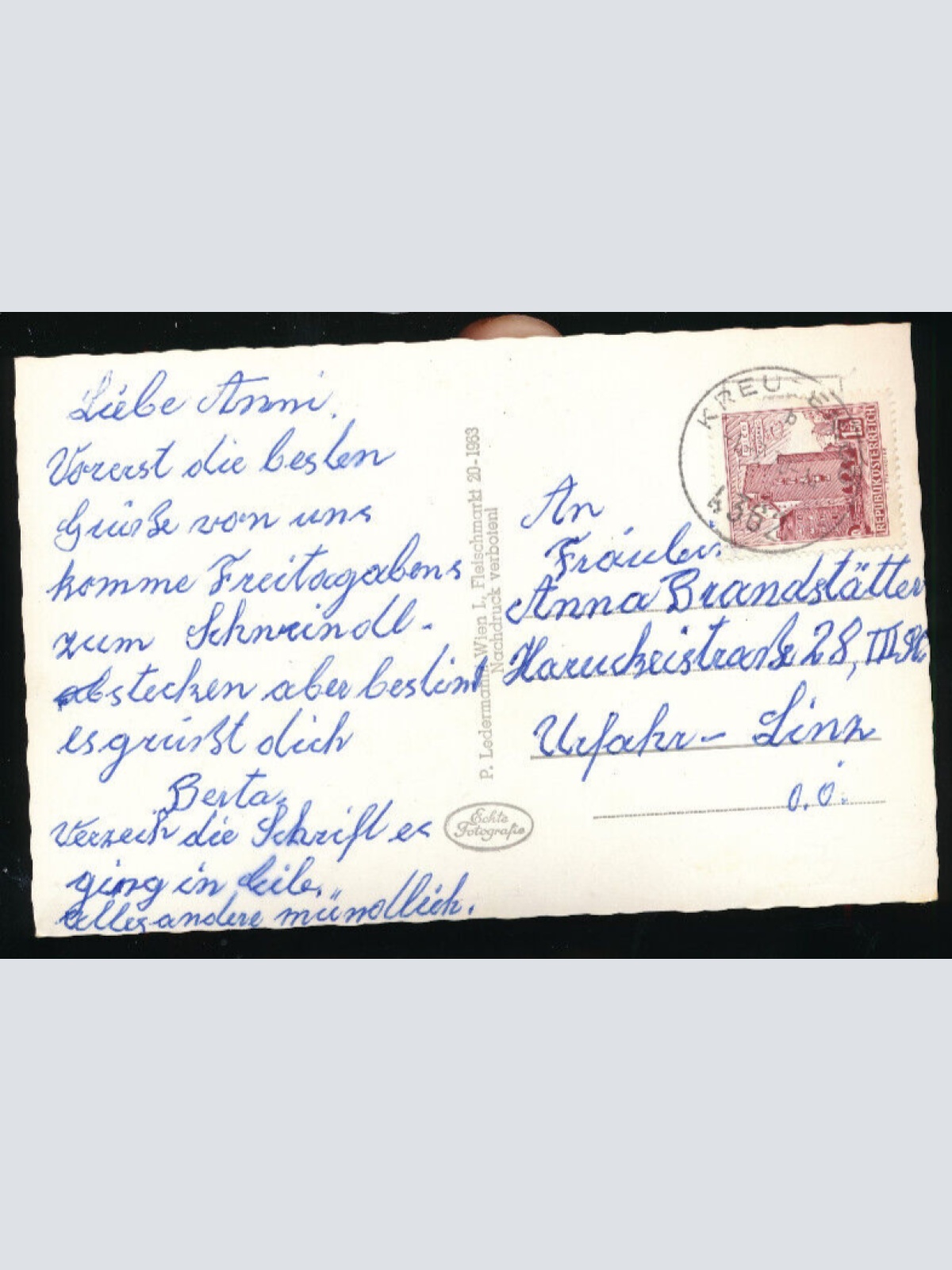 AK aus Kreuzen Winterkarte Oberösterreich (4475)