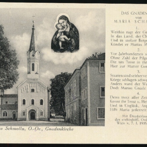 AK gruss aus Maria Schmolln mit Gnadenkirche Oberösterreich (4865)