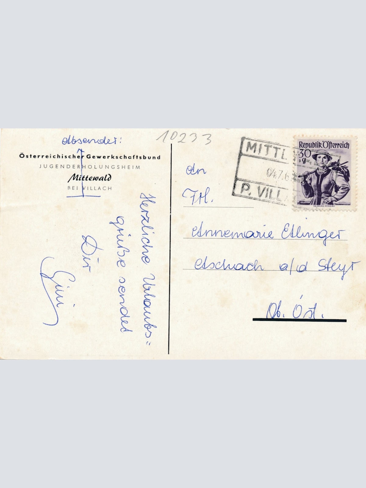 AK, Österreichischer Gewerkschaftsbund Jugenderholungsheim Mittewald (S787)