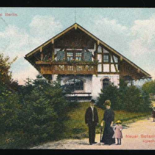 AK aus Dahlem bei Berlin neuer Botanischer Garten mit Alpenhäuschen N.R.W (4513)