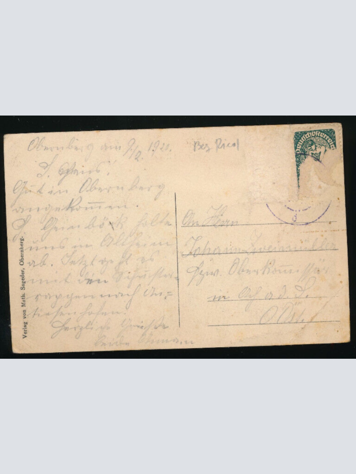 AK aus Obernberg am Inn Oberösterreich (4802)