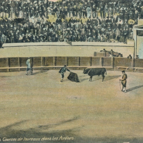AK, les Course de Taureaux dans les Arenes, Stierkampf, Nimes (S822)
