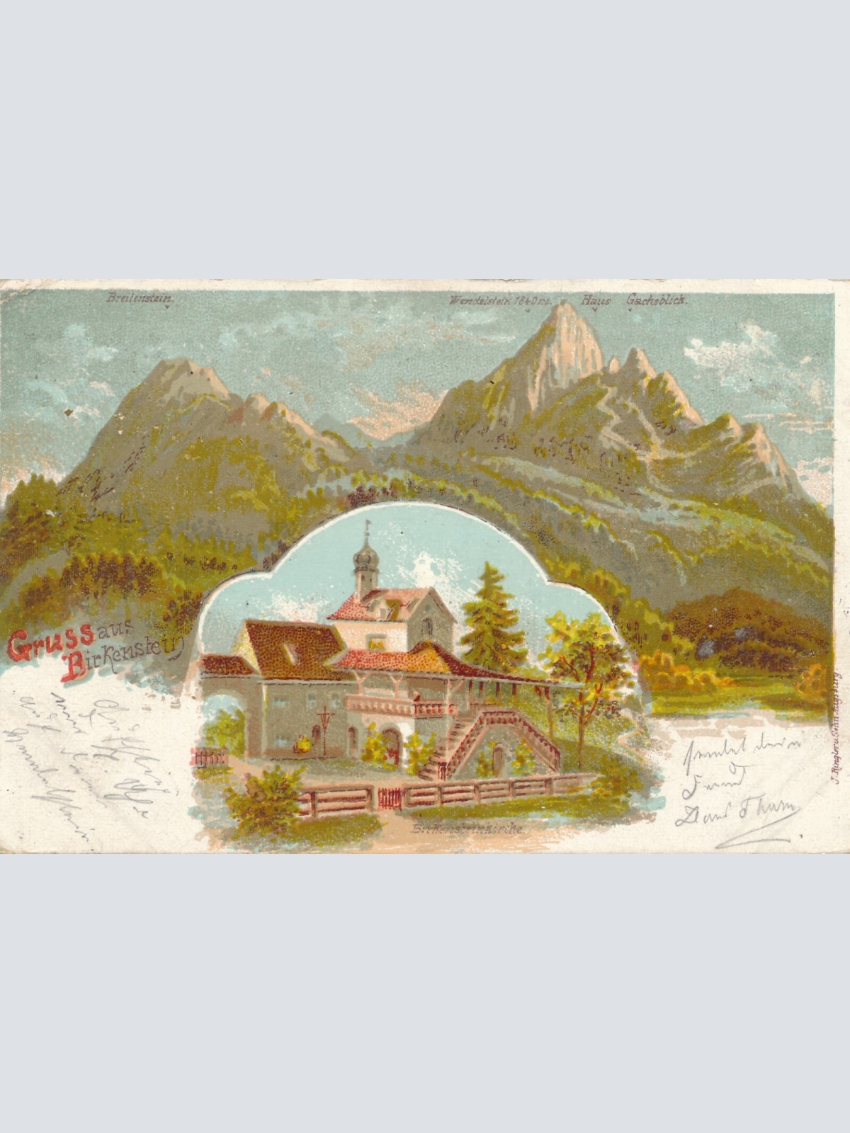 AK, Gruß aus Birkenstein, Fischbachau, Bayern (S489)