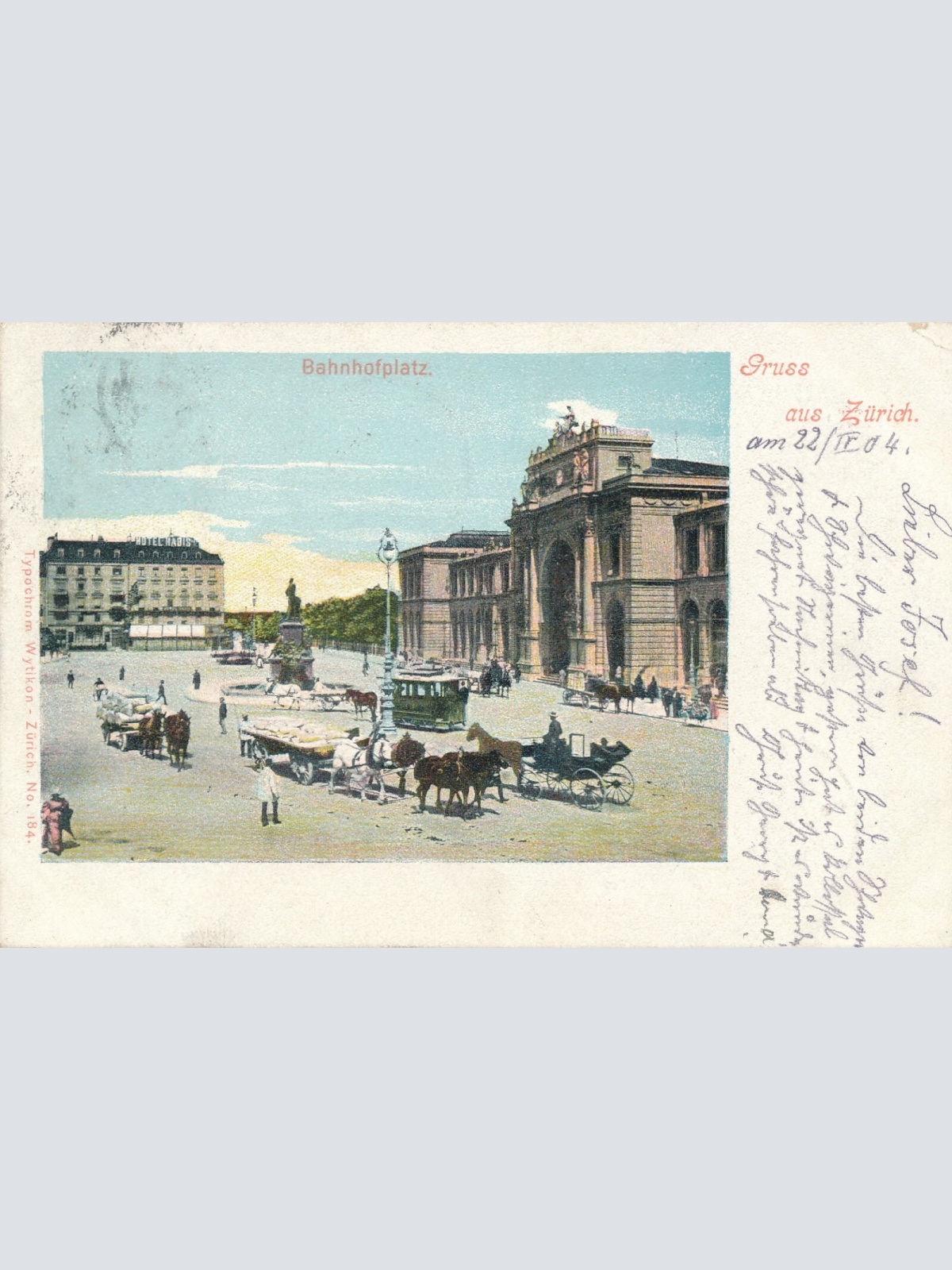 AK, Gruß aus Zürich, Schweiz, Bahnhofplatz (S495)