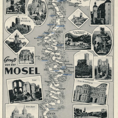 AK, Gruß von der Mosel, Rheinland-Pfalz, Koblenz, Burgen (S519)