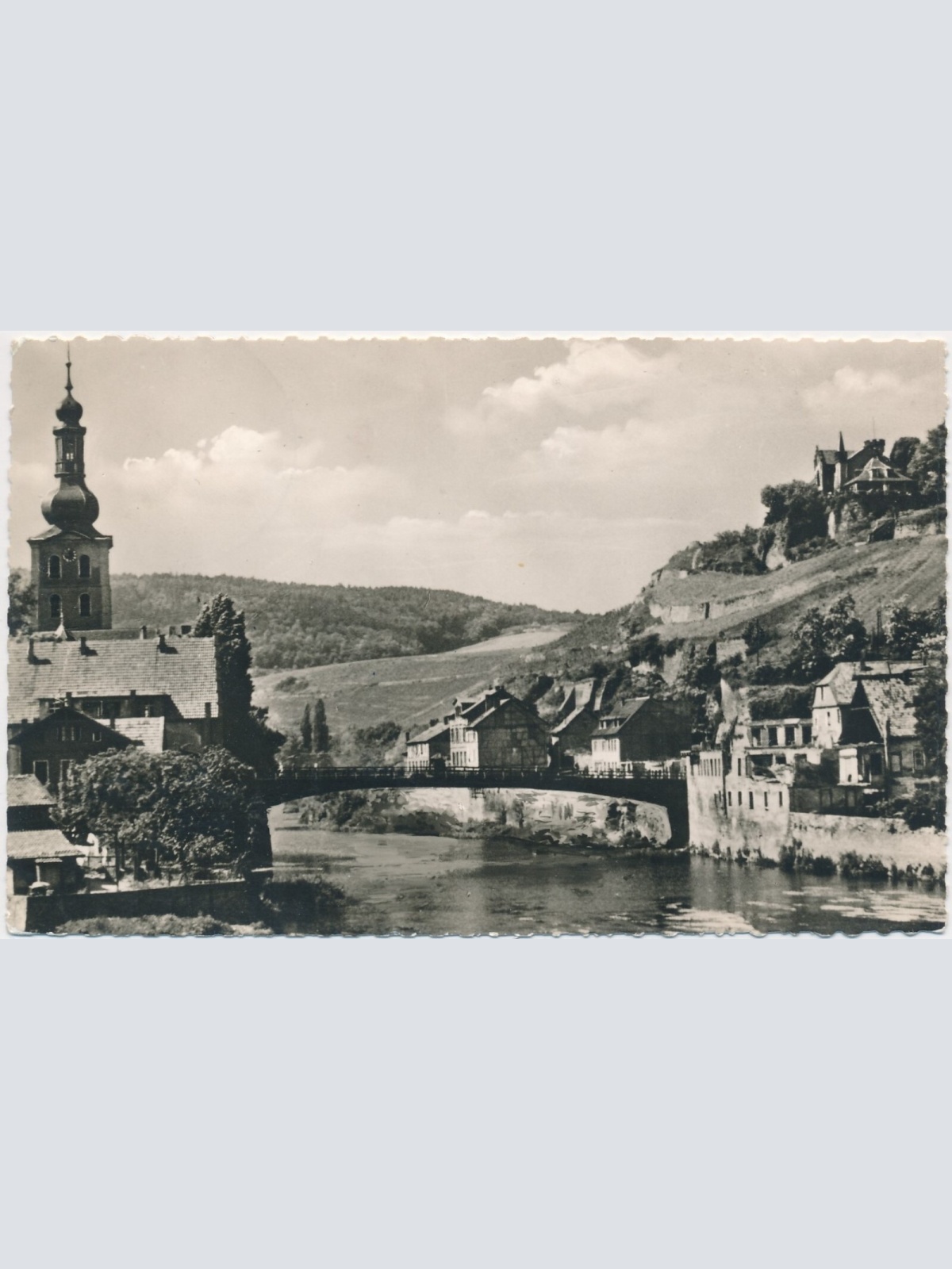 AK, Radium-Solbad Kreuznach, Nahebrücke mit Kauzenburg, Rheinland-Pfalz (S522)
