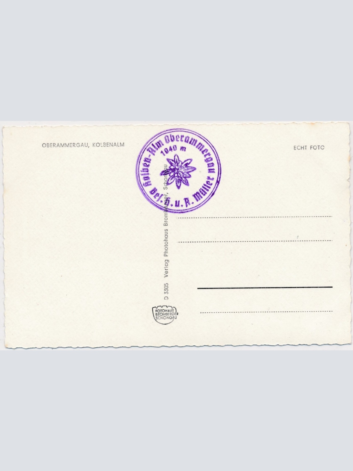AK, Oberammergau, Kolbenalm, Bayern (S867)