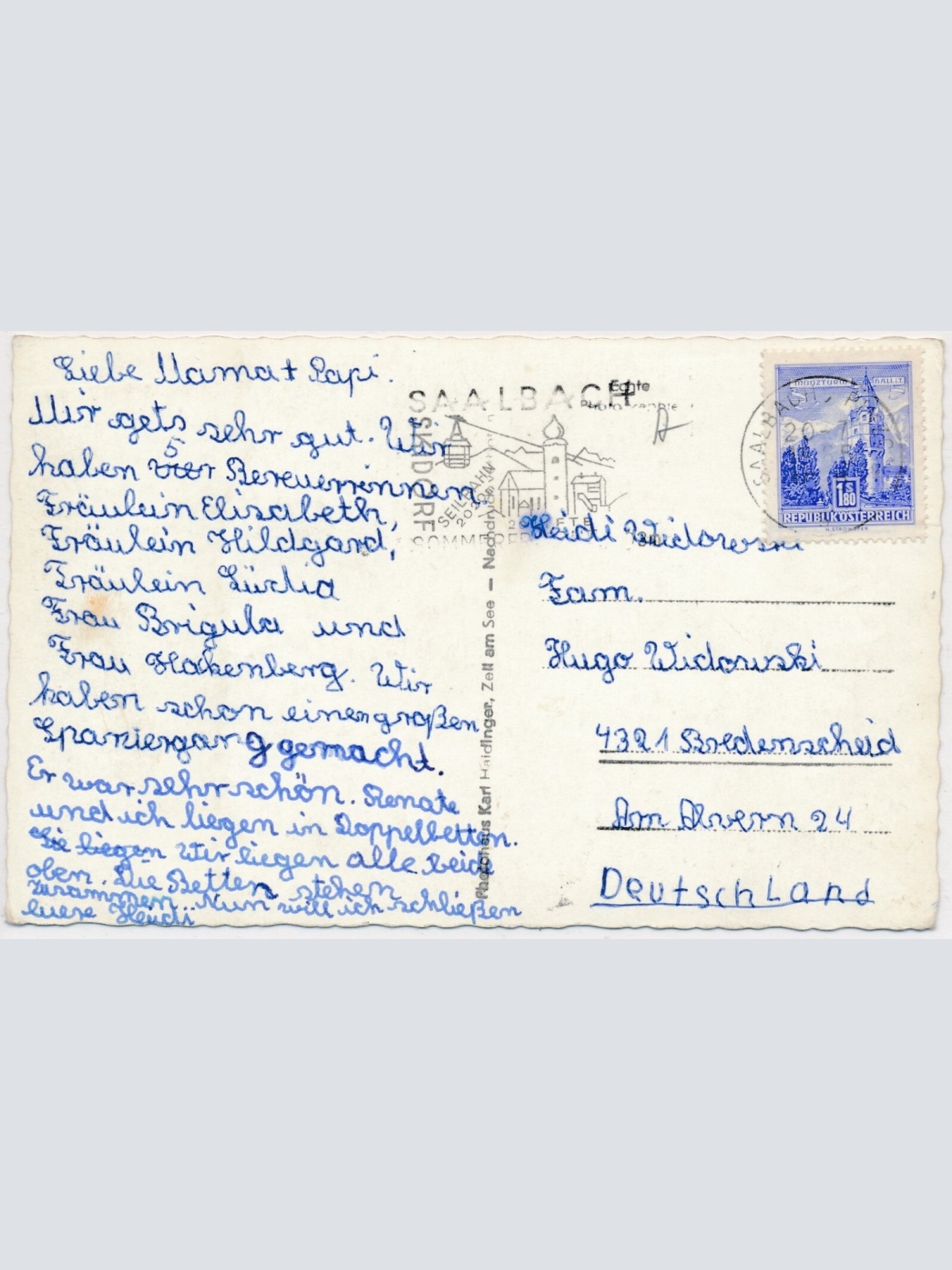 AK, Jugenderholungsheim Wallegghof, Hinterglemm, Salzburg (S871)