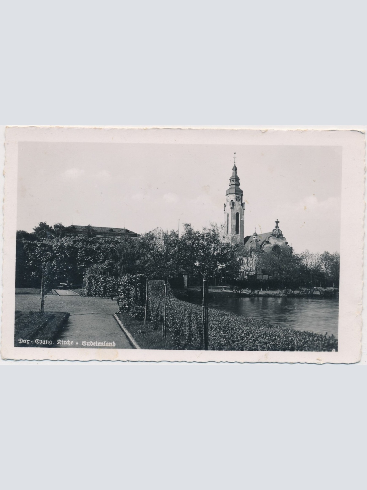 AK, Dux - Evang. Kirche - Sudetenland, Tschechien (S874)