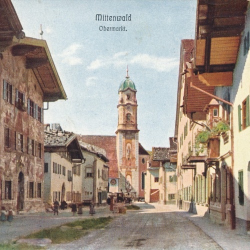 AK, Mittenwald, Obermarkt, Bayern (S855)
