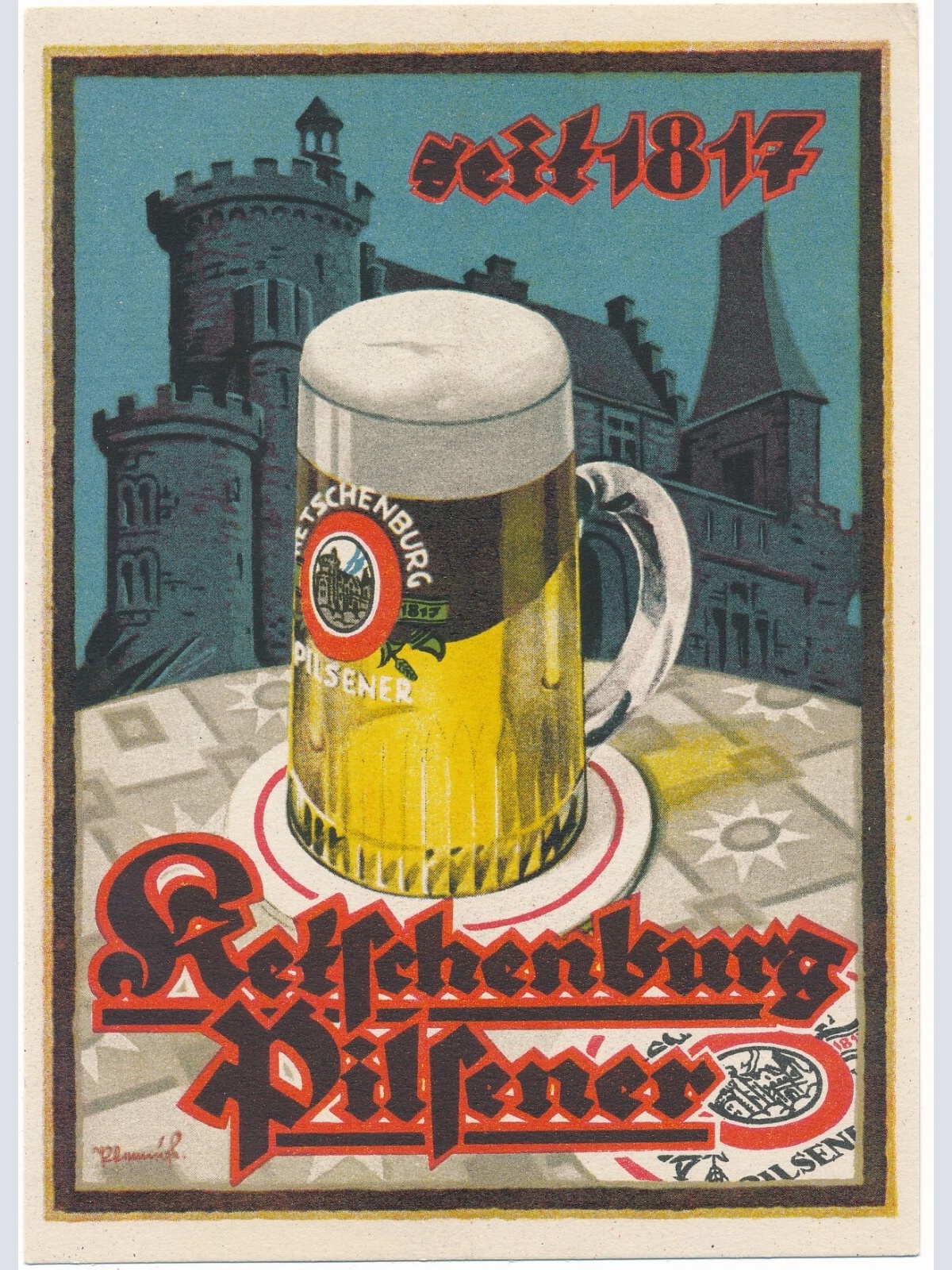 AK, Trinkt das gute Ketschenburg Pilsener, Reklame (S899)