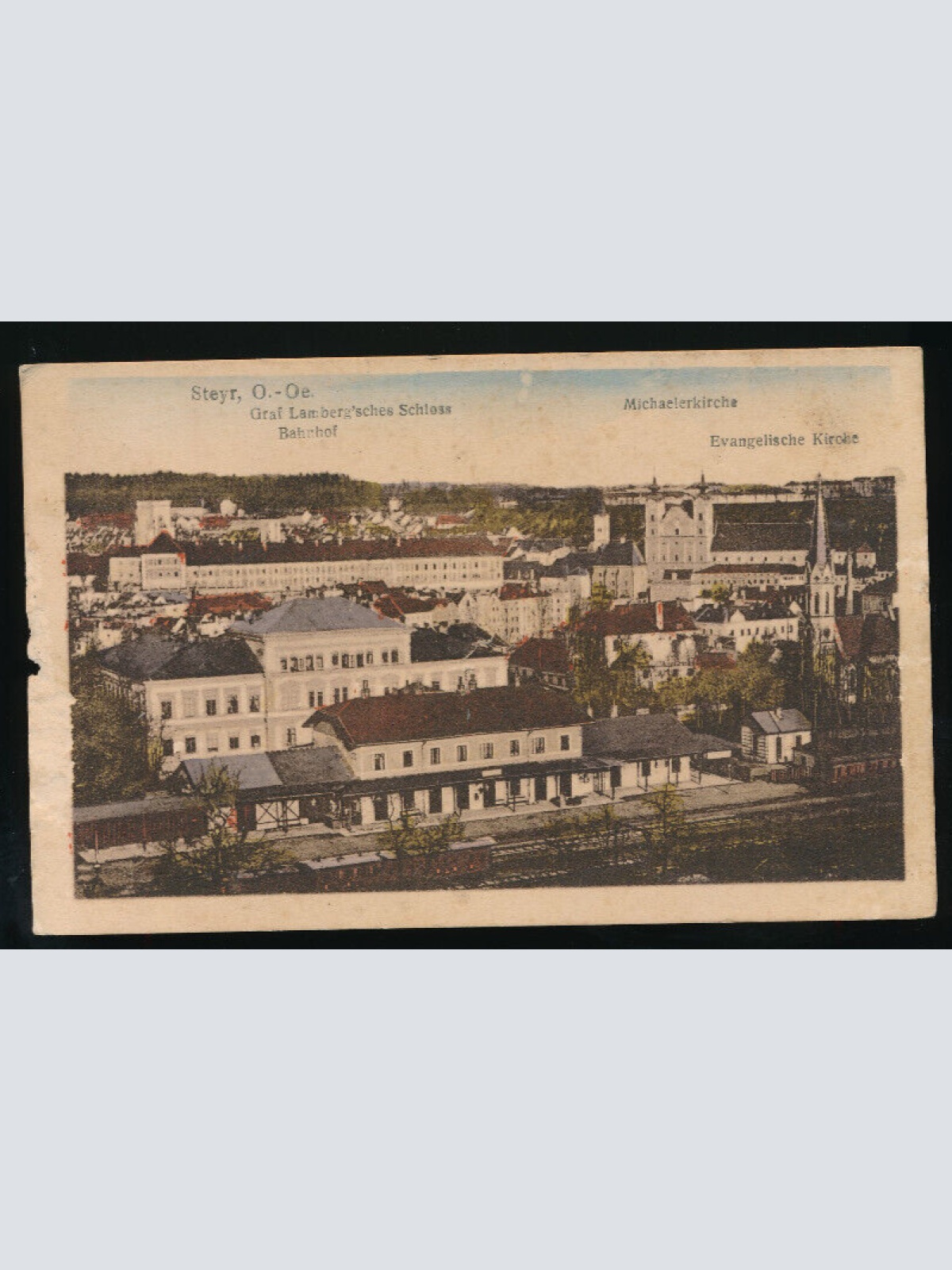 AK aus Steyr mit Bahnhof Oberösterreich (5098)