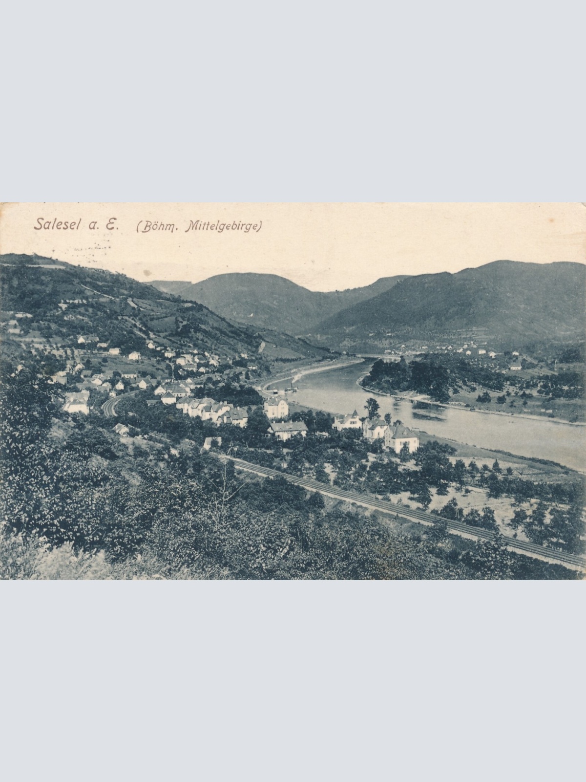AK, Salesel a. E. Böhm. Mittelgebirge, Tschechien (S896)